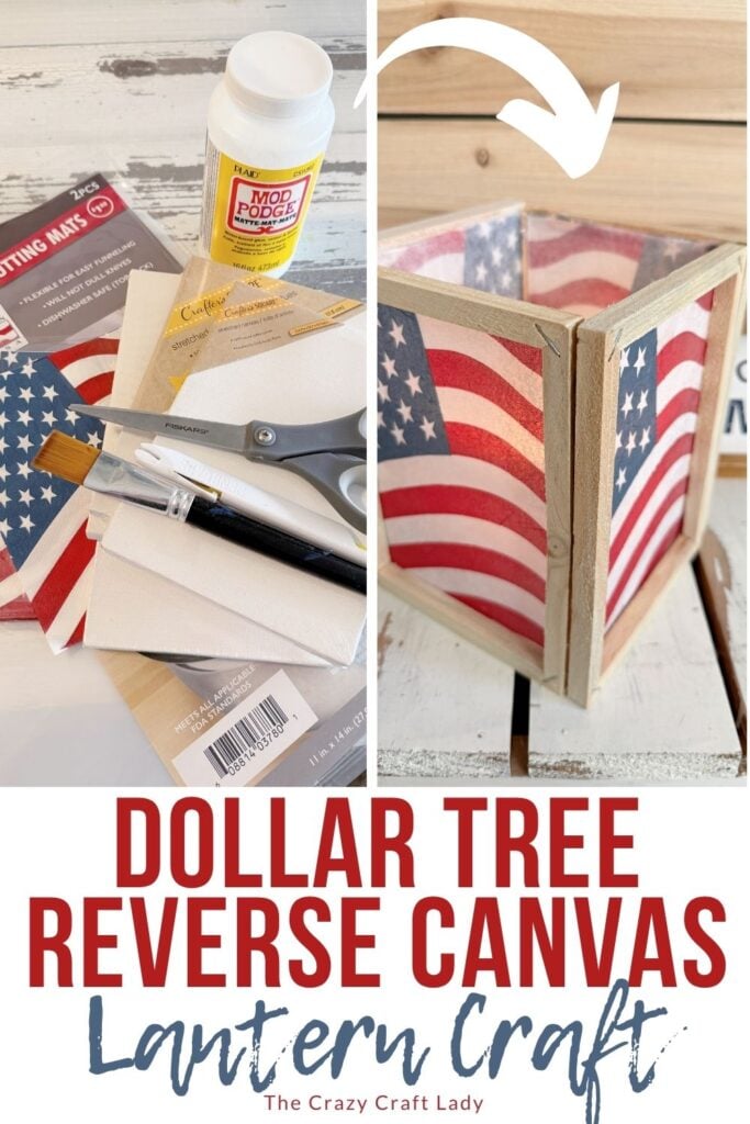 Dollar Tree Reverse Canvas Lantern Craft
