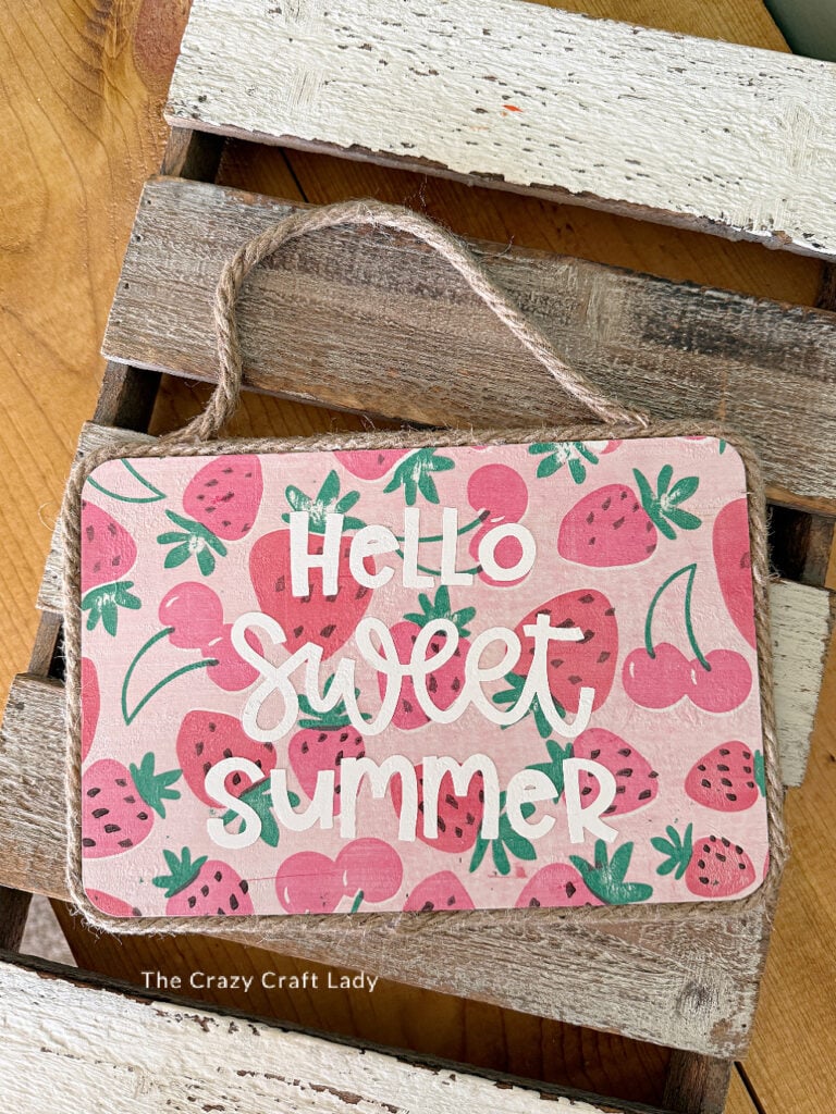 Hello Sweet Summer Strawberry Sign