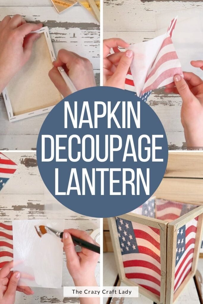 Napkin Decoupage Lantern