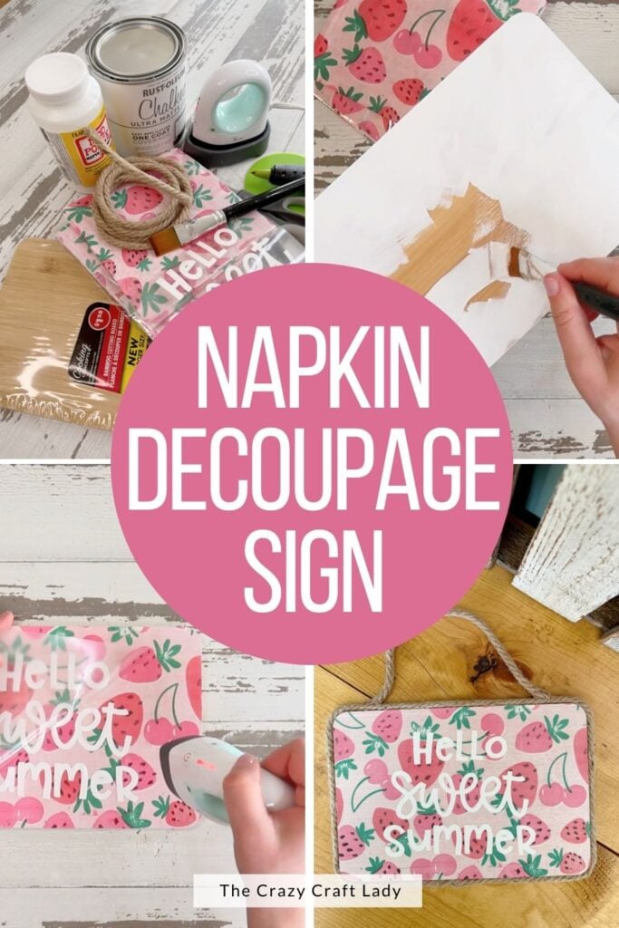 Napkin Decoupage Sign
