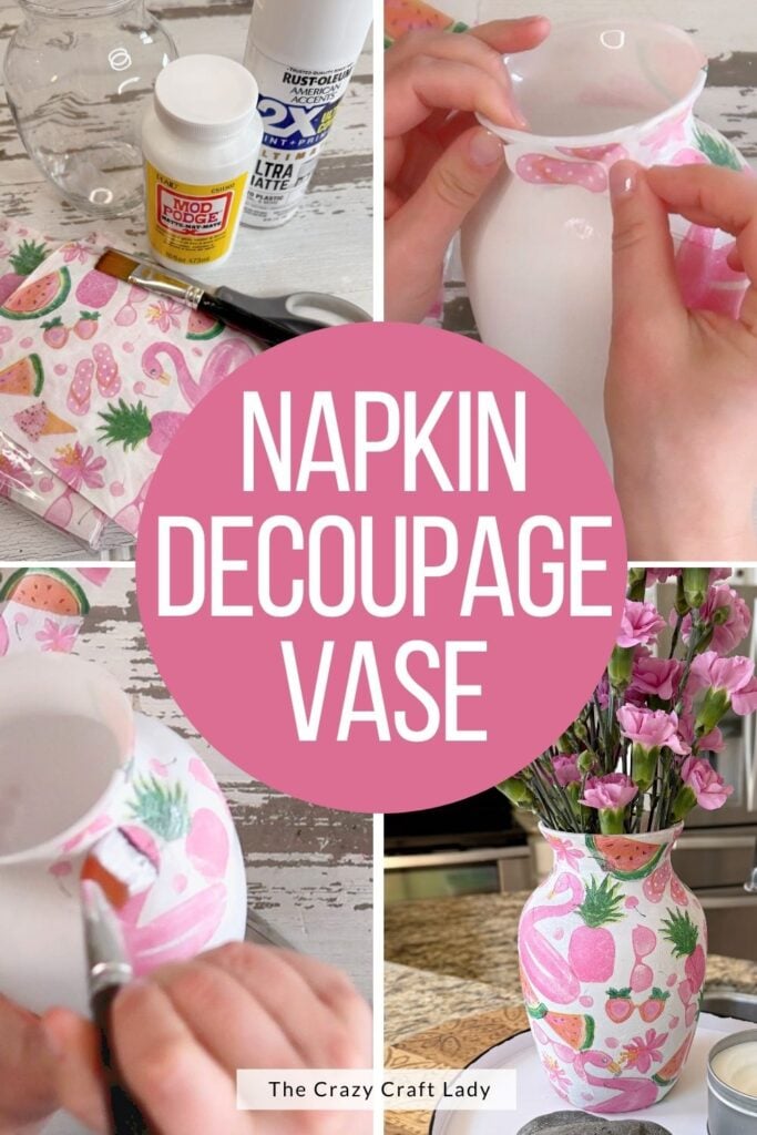 Napkin Decoupage Vase