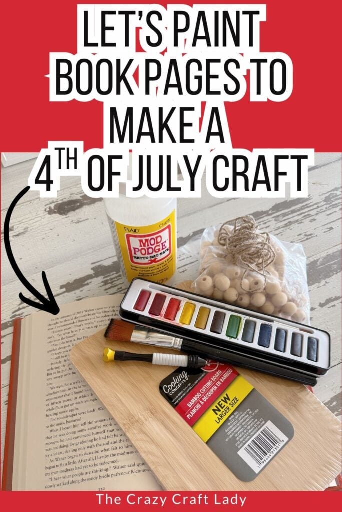 Paint Book Pages to Make a 4th of July Craft