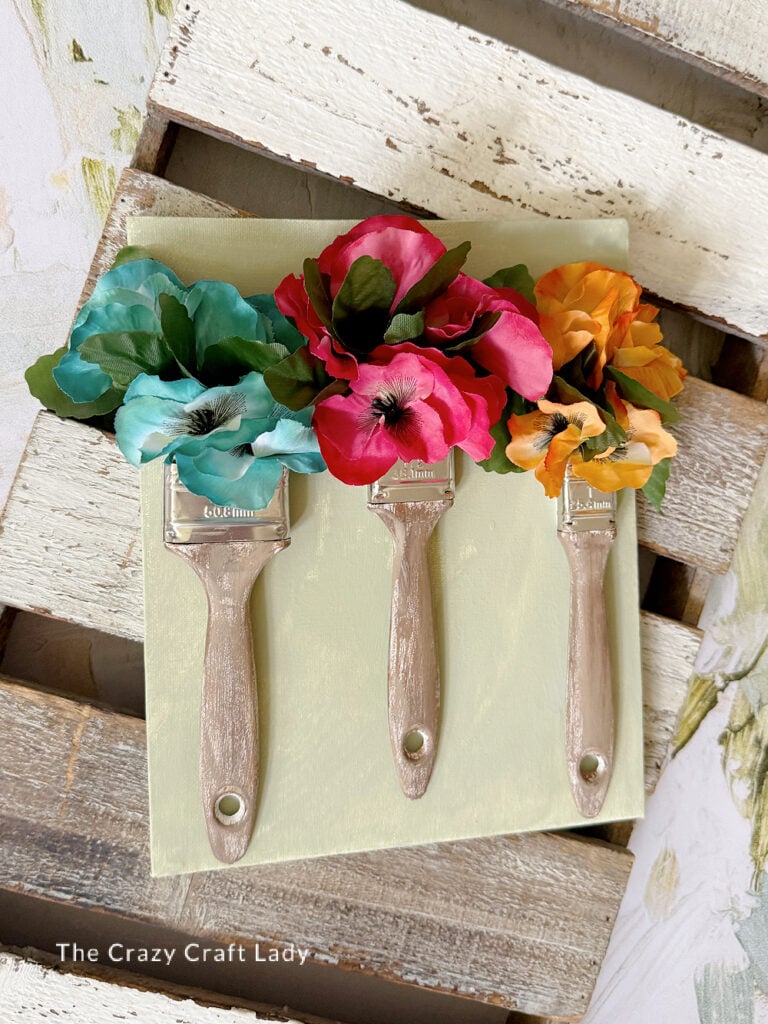 Colorful DIY Floral Paint Brush Canvas Art