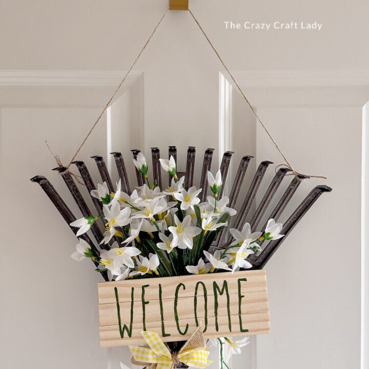 DIY Rake Welcome Door Hanger