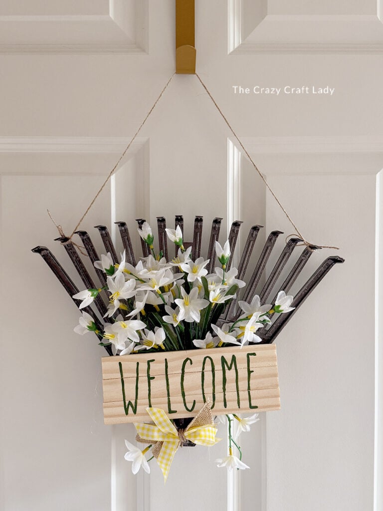 DIY Rake Welcome Door Hanger
