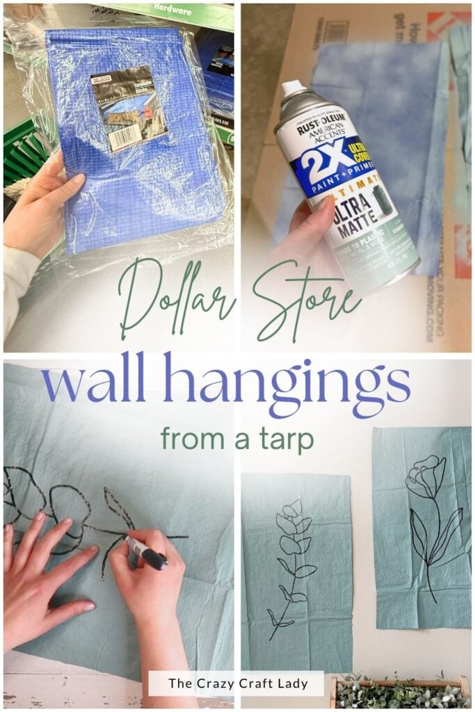 Dollar Store Wall Hangings from a Tarp