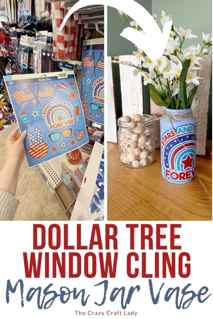 Dollar Tree Window Cling Mason Jar Vase