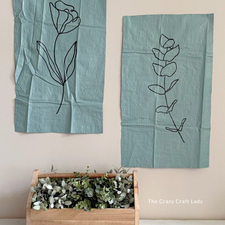 Minimalist Botanical Teal and Black Wall Hangings