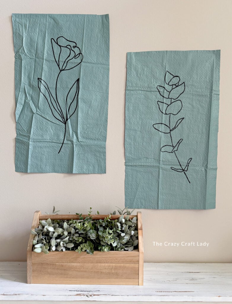 Minimalist Botanical Teal and Black Wall Hangings