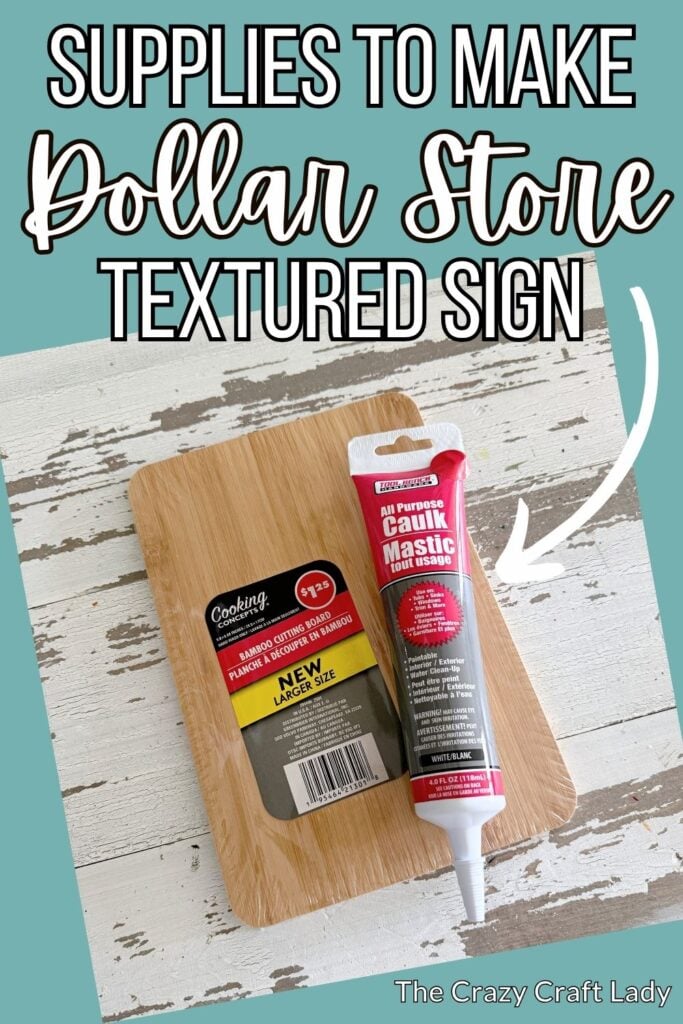 Supplies to Make Dollar Store Textured Sign