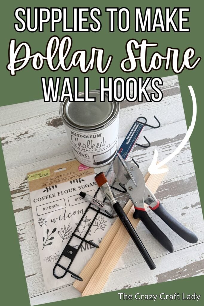 Supplies to Make Dollar Store Wall Hooks