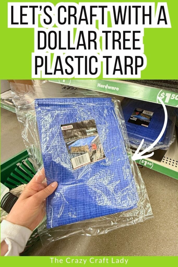 lets craft with a Dollar Tree plastic tarp