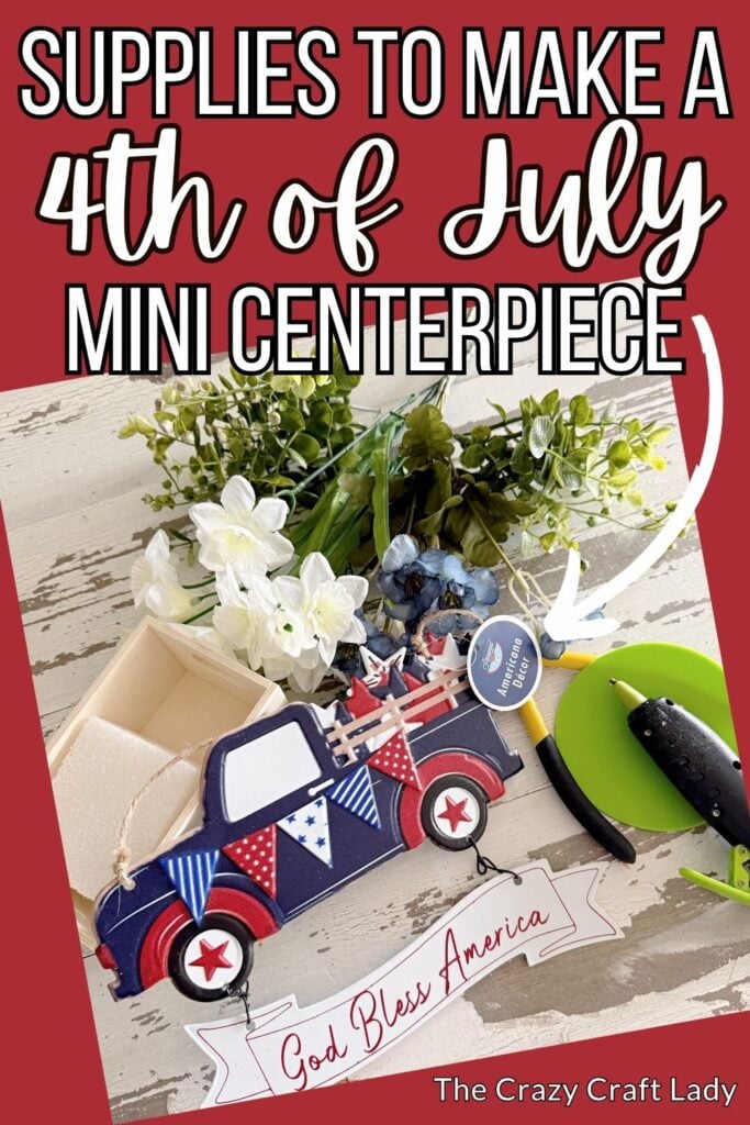 supplies to make a 4th of July mini centerpiece