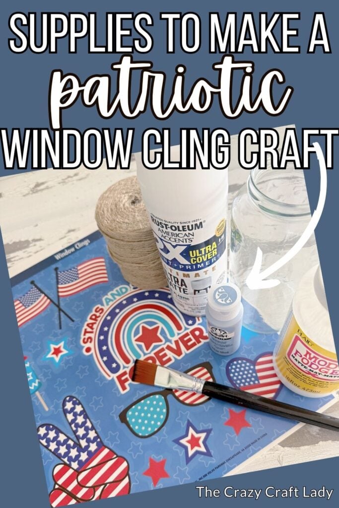 supplies to make a patriotic window cling craft