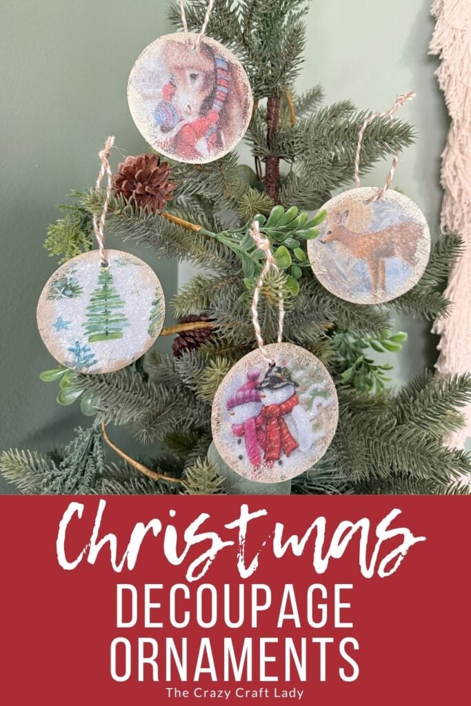 Christmas decoupage ornaments