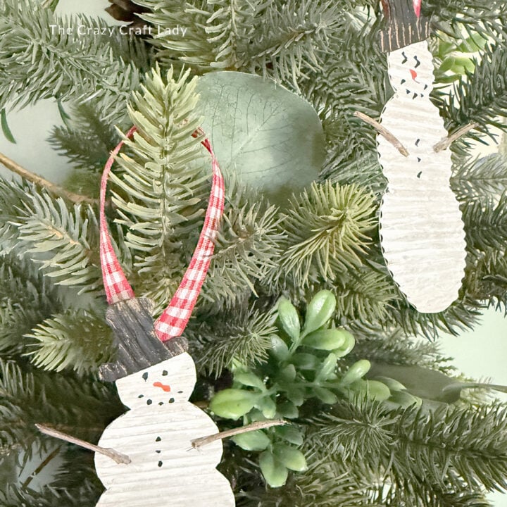 Corrugated Cardboard Snowman Ornaments