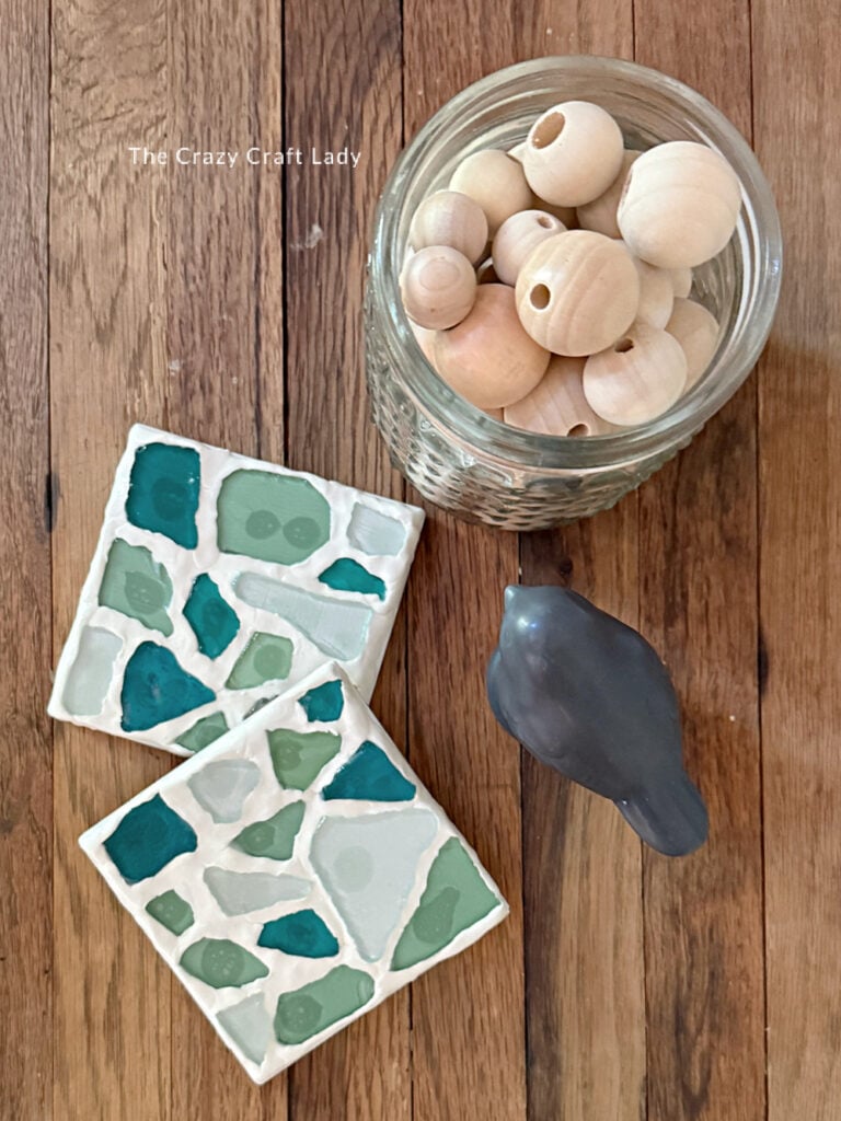 DIY Mosaic Sea Glass Coasters