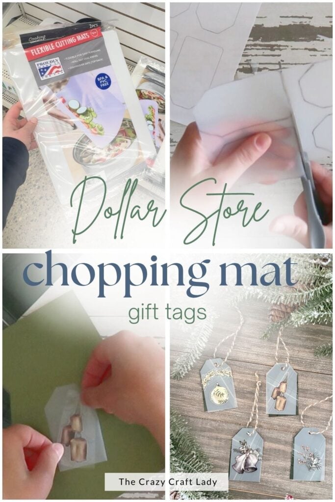 DIY dollar store chopping mat gift tags