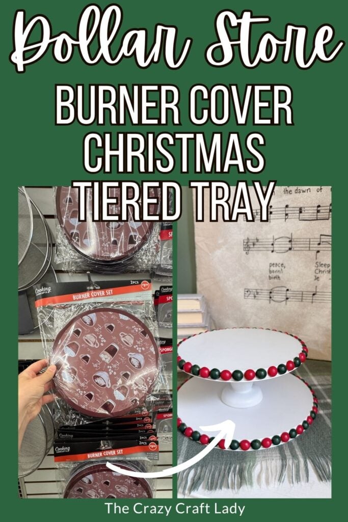 Dollar Store Burner Cover Christmas Tiered Tray