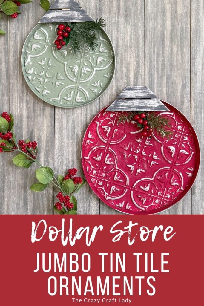 Dollar Store Jumbo Tin Tile Ornaments