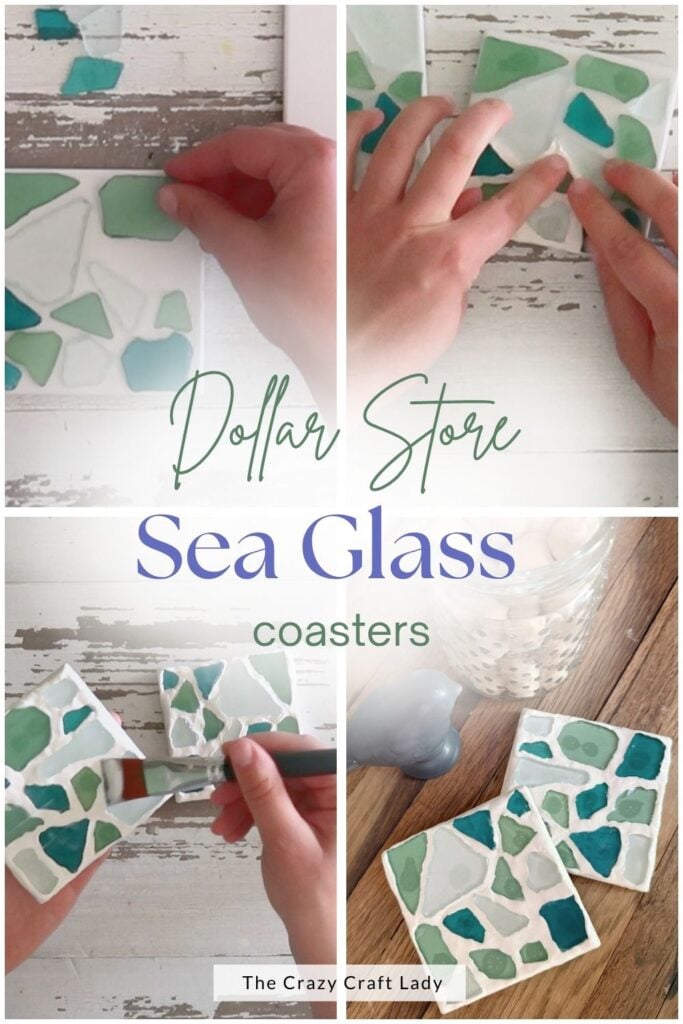 Dollar Store Sea Glass Coasters