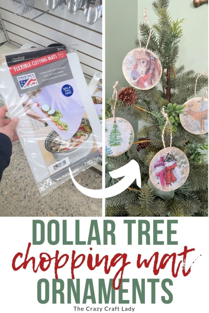 Dollar Tree Chopping Mat Ornaments