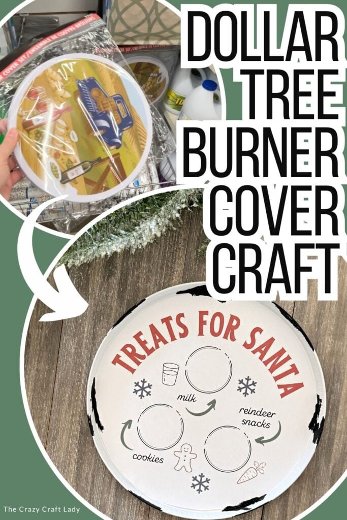 Dollar Tree burner cover Santa plate craft