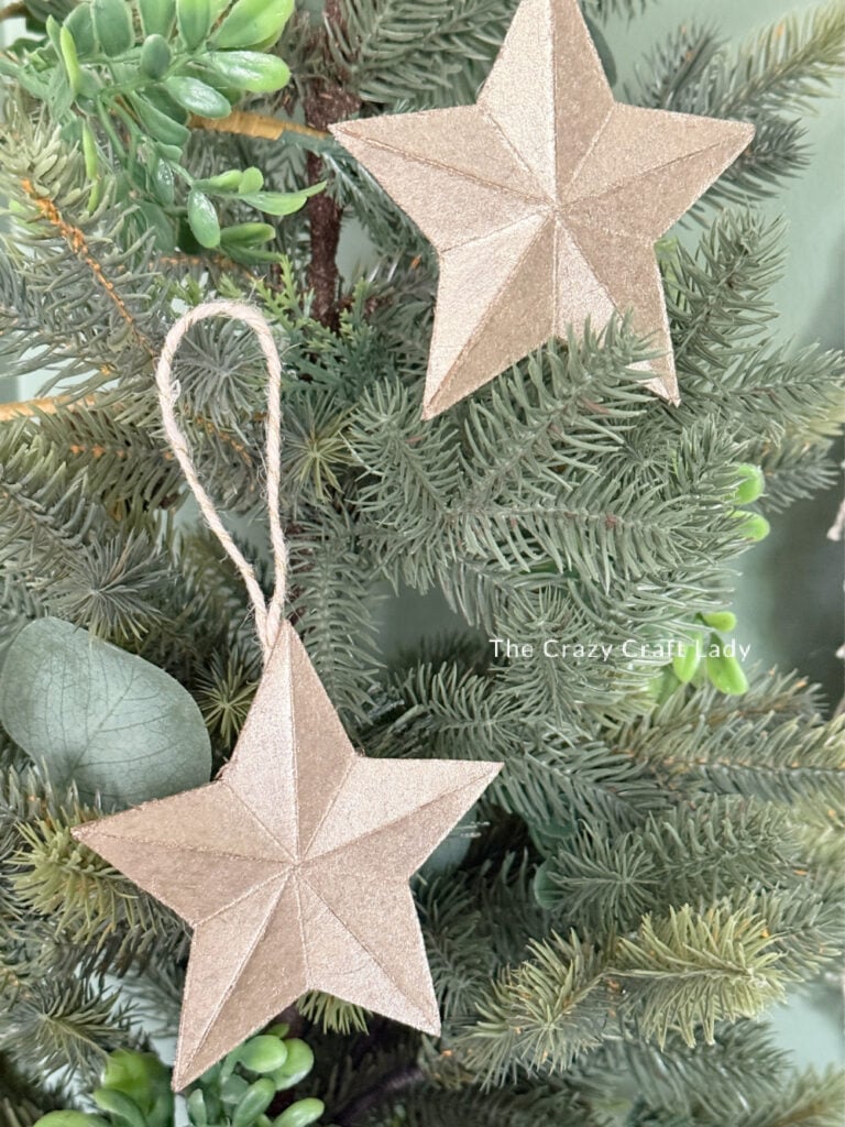 Gold Cardboard Star Christmas Ornaments