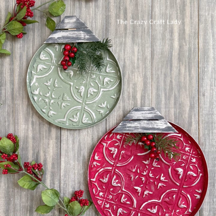 Oversized Tin Tile Christmas Ornament Craft