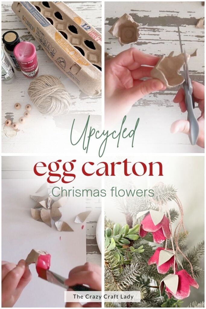 Geüpcyclede eierdoos kerstbloemen
