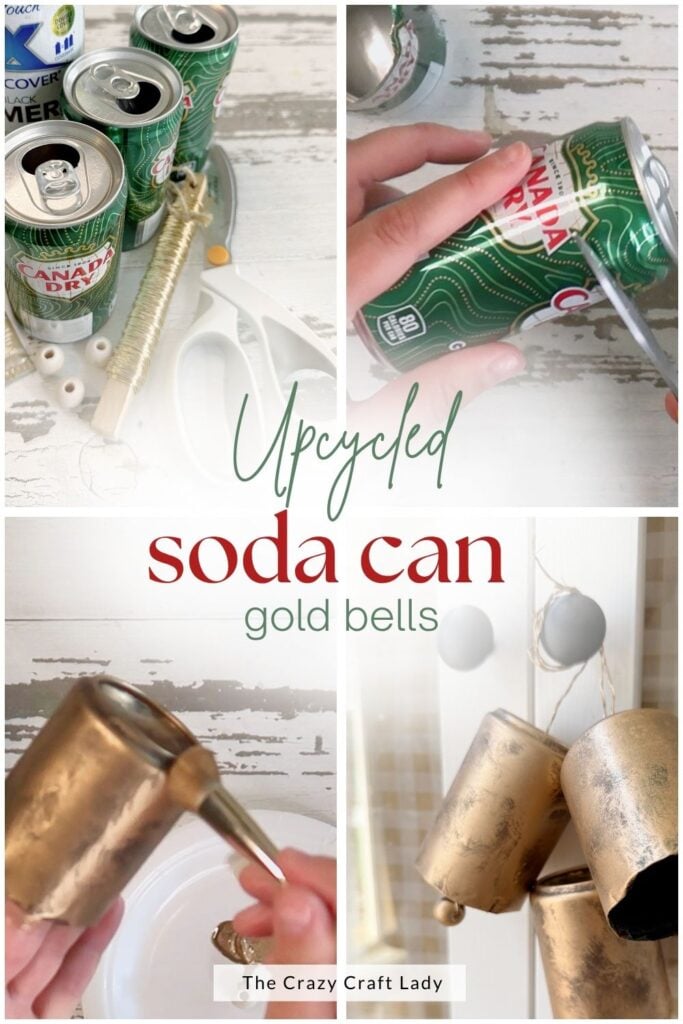 Upcycled Soda Can Gold Bells