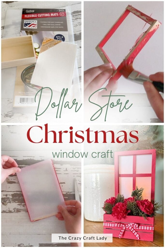 dollar store Christmas window craft
