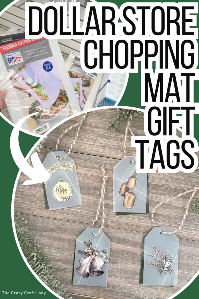 dollar store chopping mat gift tags