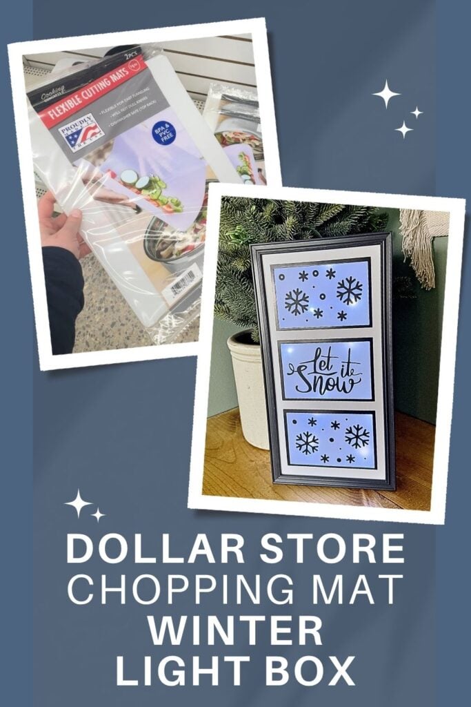 dollar store chopping mat winter light box