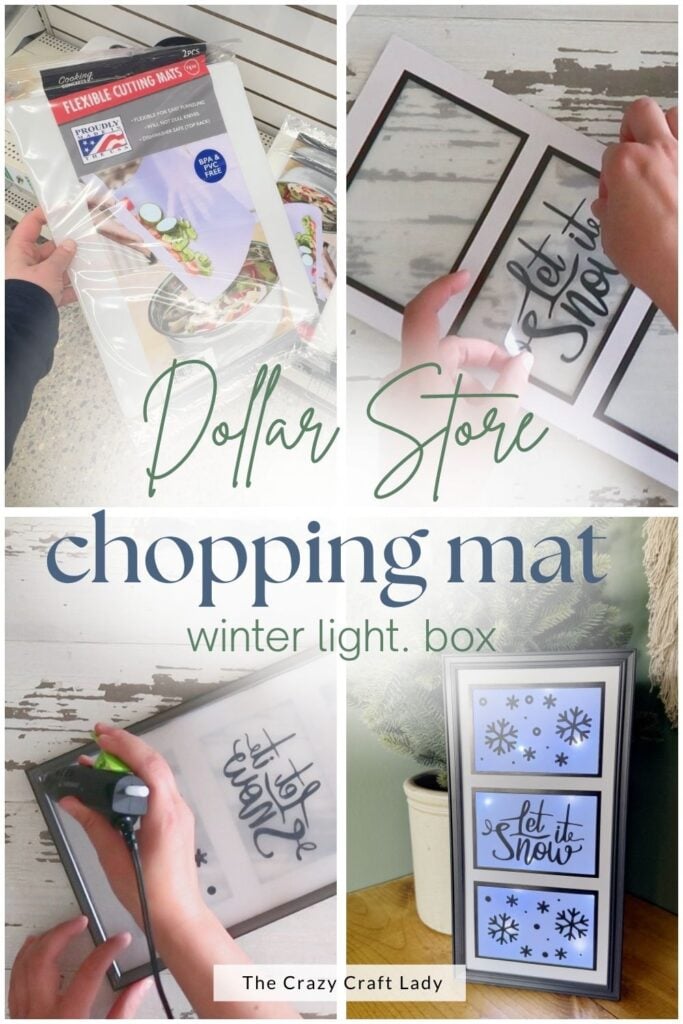 dollar tree chopping mat winter light box