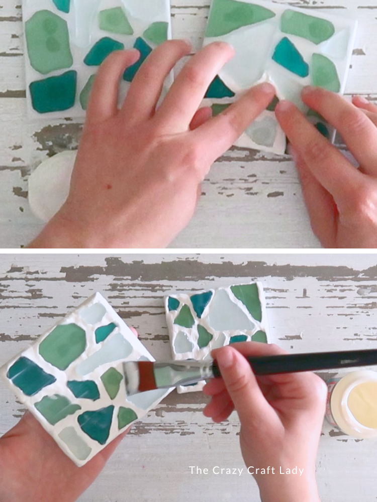 fill in spaces with air dry clay and seal with Mod Podge