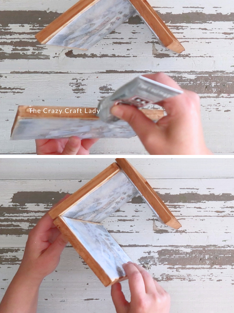glue 4 wood frames together into a lantern