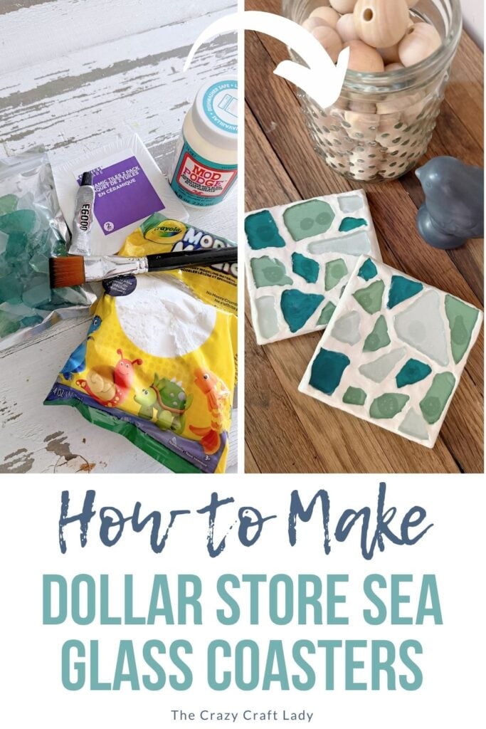 how to make dollar store sea glass coasters