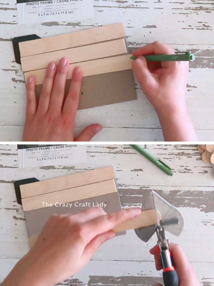measure and cut jumbo popsicle sticks