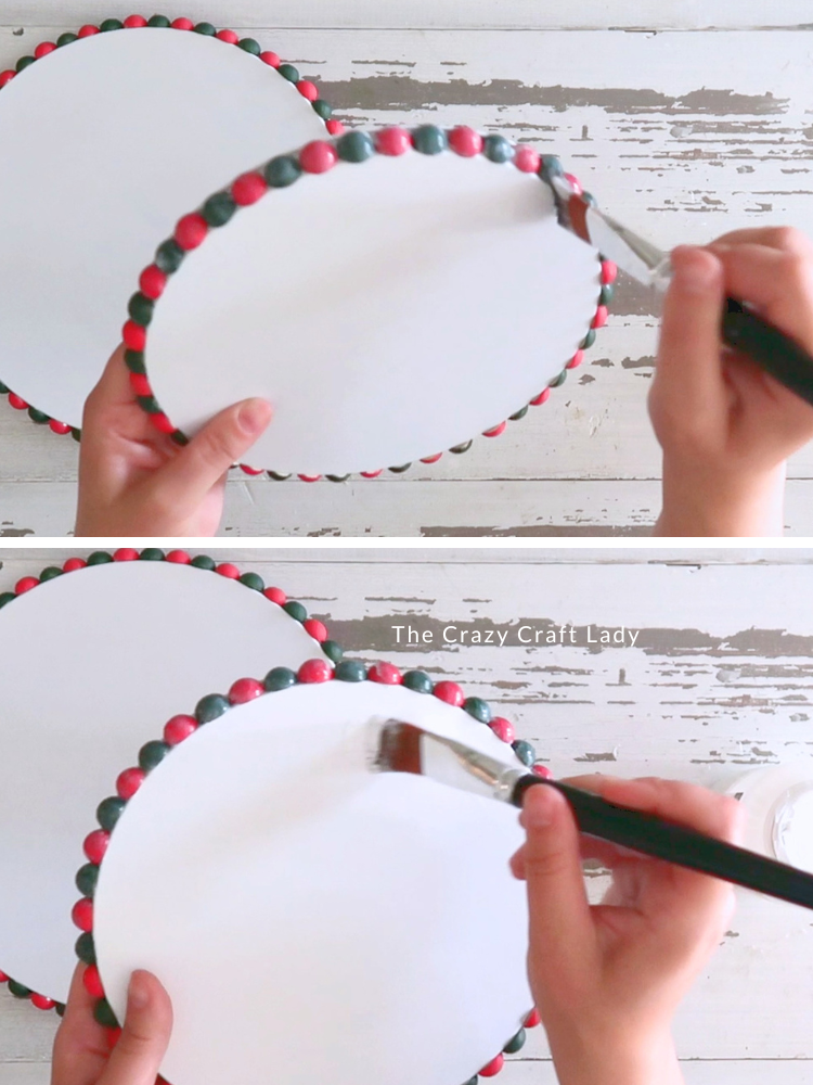 seal tray pieces with Mod Podge
