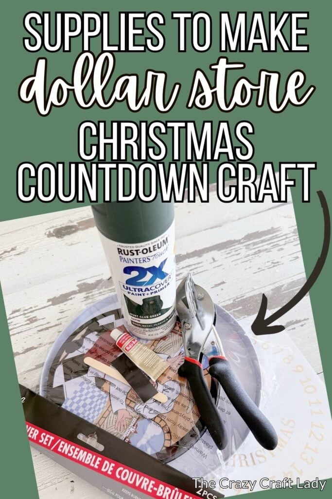 supplies to make a dollar store Christmas countdown craft