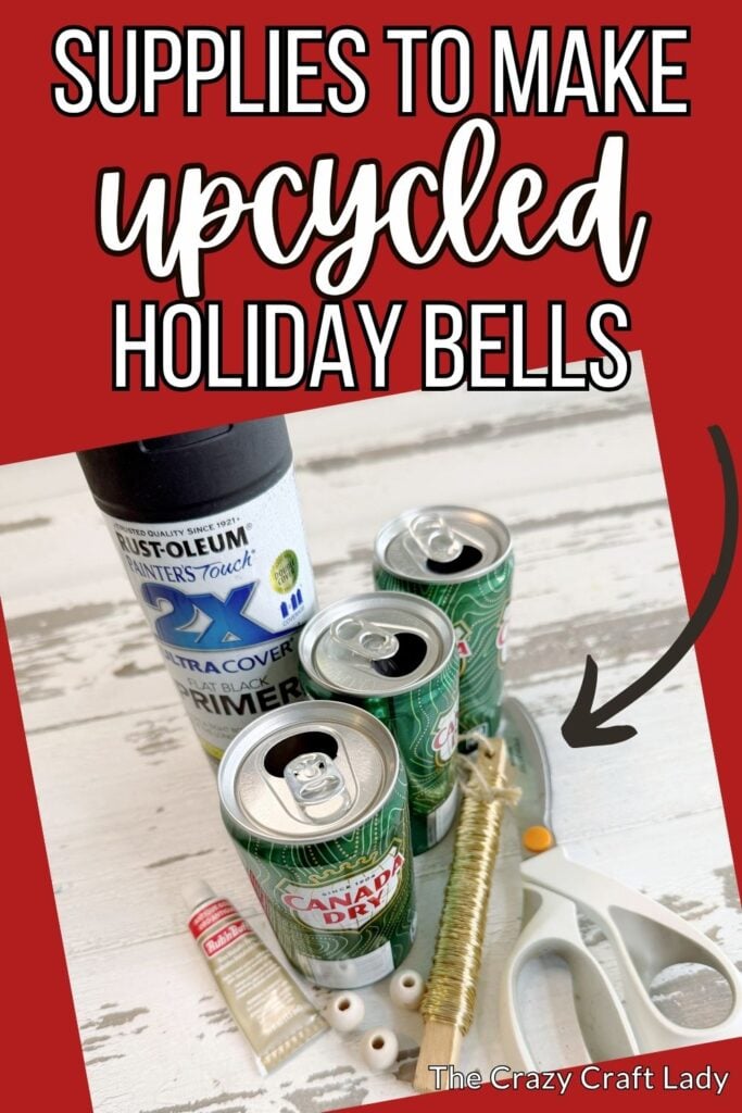 supplies to make upcycled holiday bells