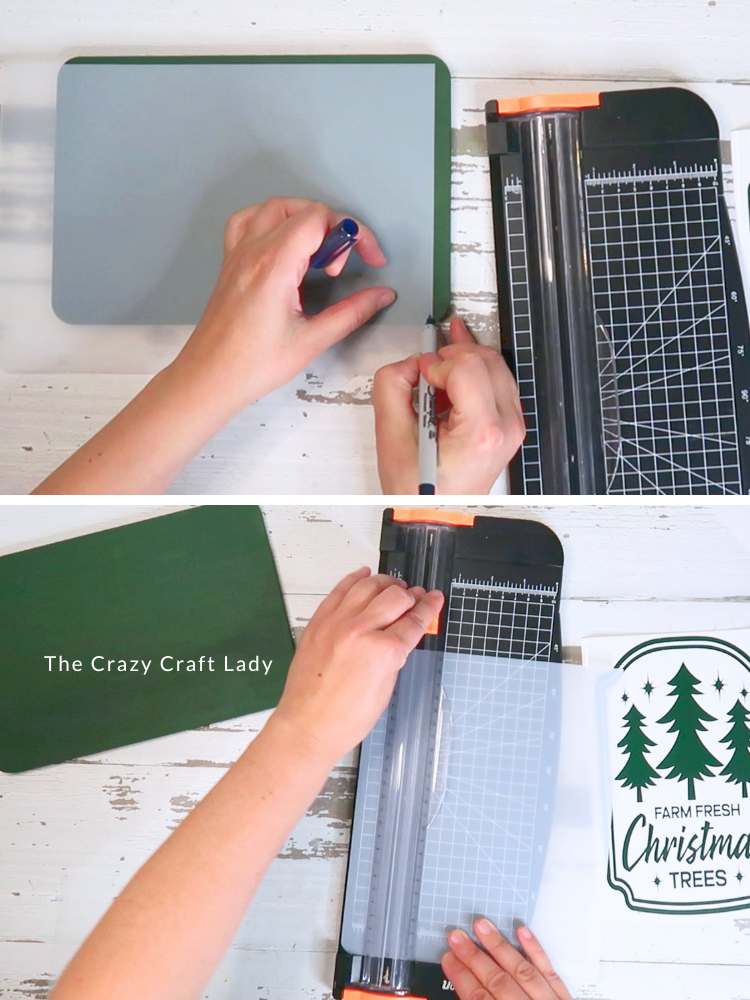 trim plastic chopping mat down to size