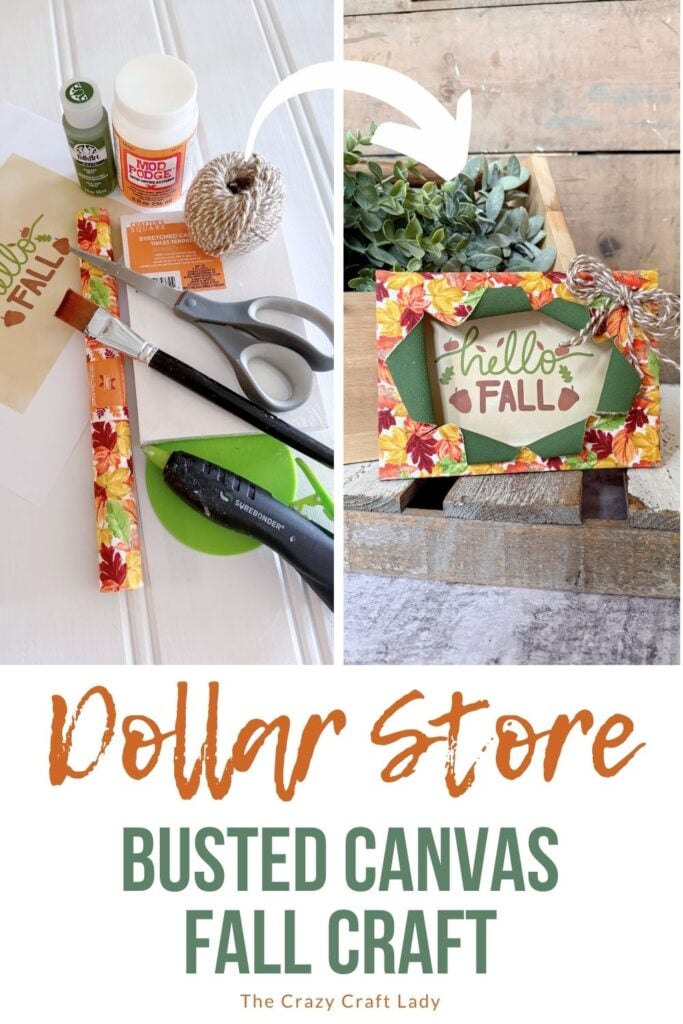DIY Dollar Store Busted Canvas Fall Craft