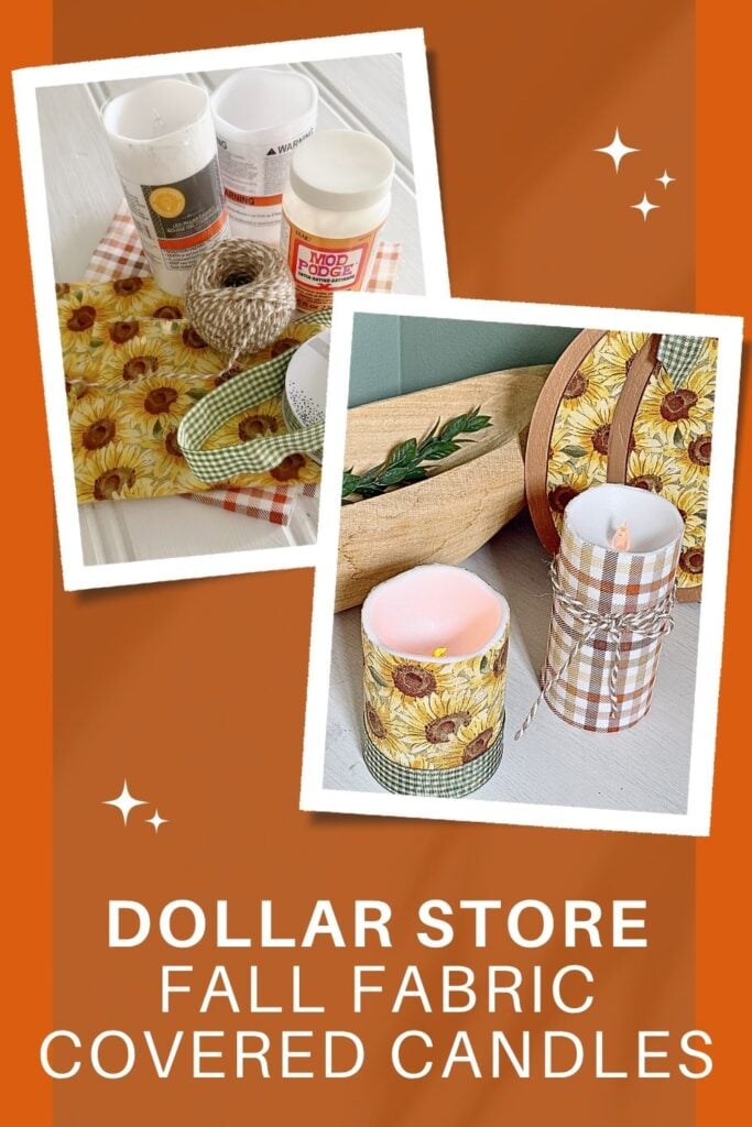 Dollar Store Fall Fabric Covered Candles