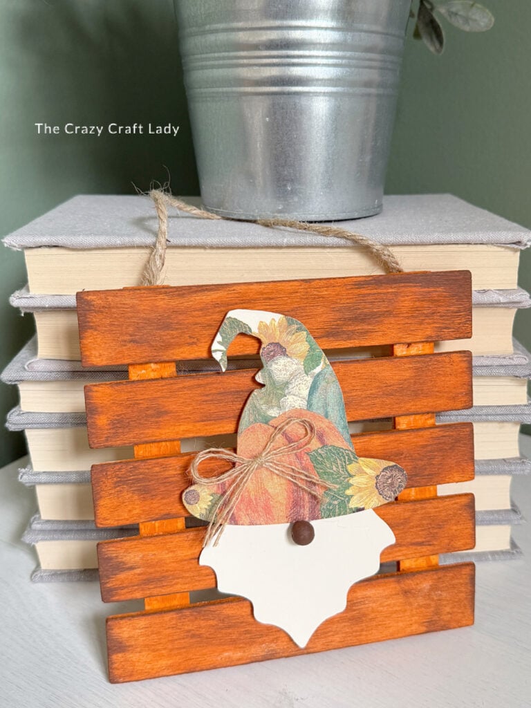 Dollar Store Fall Gnome Sign