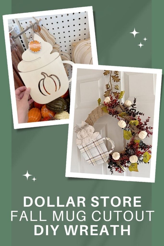 Dollar Store Fall Mug Cutout DIY Wreath