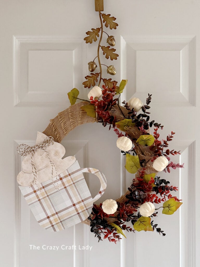 Dollar Store Fall Mug Cutout Wreath
