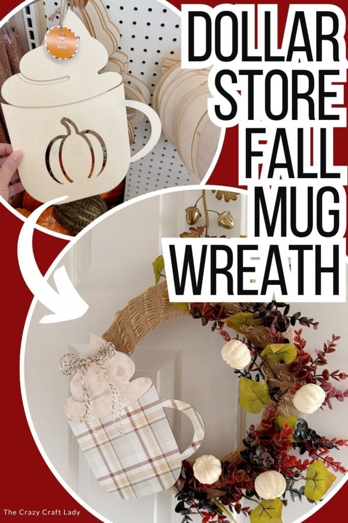 Dollar Store Fall Mug Wreath