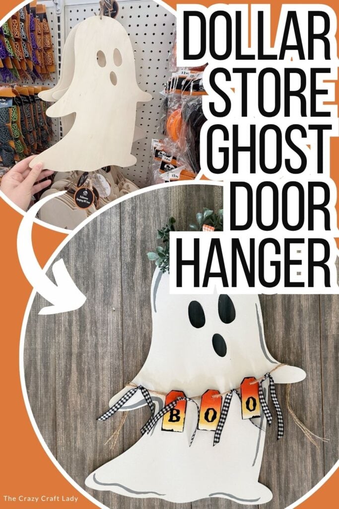 Dollar Store Ghost Door Hanger